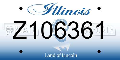 Z106361 Illinois License Plate