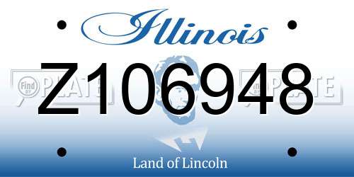 Z106948 Illinois License Plate