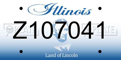Z107041 Illinois License Plate