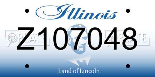Z107048 Illinois License Plate