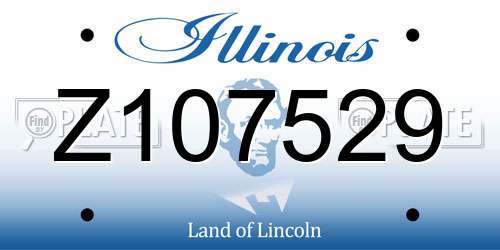 Z107529 Illinois License Plate
