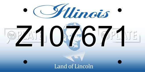 Z107671 Illinois License Plate