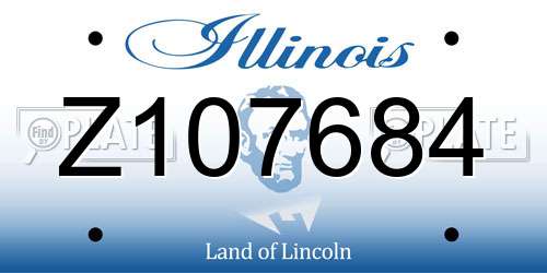 Z107684 Illinois License Plate