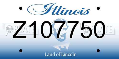 Z107750 Illinois License Plate
