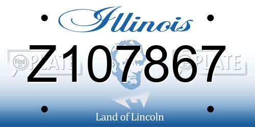 Z107867 Illinois License Plate