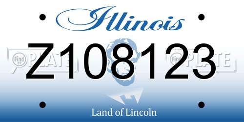 Z108123 Illinois License Plate