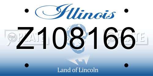 Z108166 Illinois License Plate