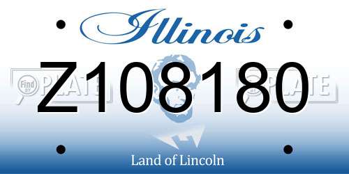 Z108180 Illinois License Plate