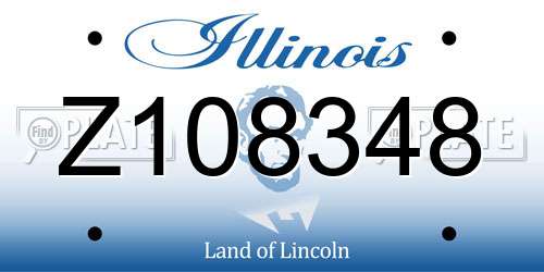 Z108348 Illinois License Plate