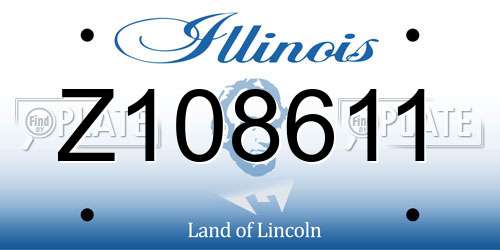 Z108611 Illinois License Plate