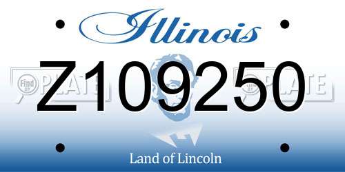 Z109250 Illinois License Plate