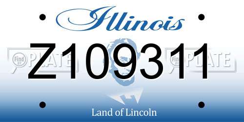 Z109311 Illinois License Plate