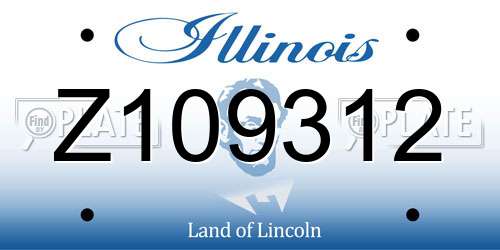Z109312 Illinois License Plate
