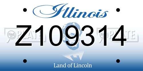 Z109314 Illinois License Plate