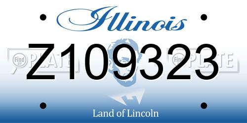 Z109323 Illinois License Plate