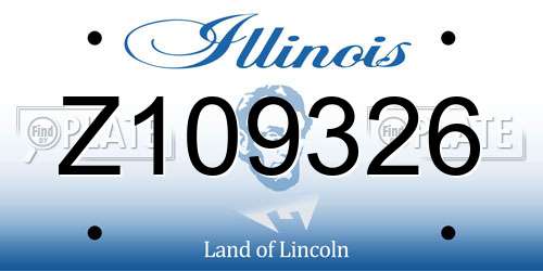 Z109326 Illinois License Plate