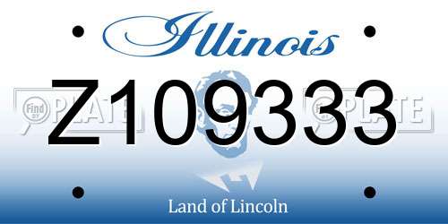 Z109333 Illinois License Plate