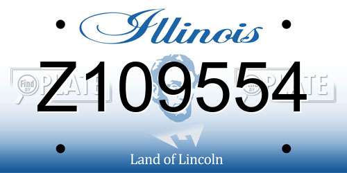 Z109554 Illinois License Plate