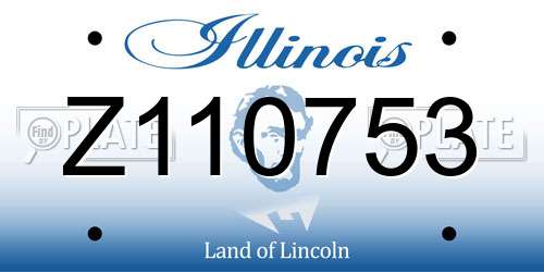 Z110753 Illinois License Plate