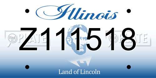 Z111518 Illinois License Plate
