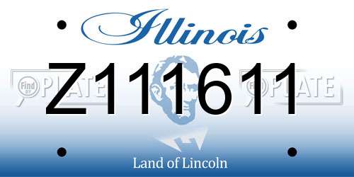 Z111611 Illinois License Plate