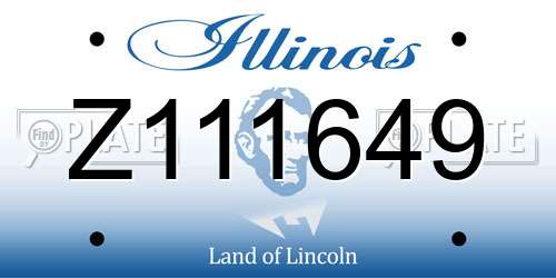 Z111649 Illinois License Plate
