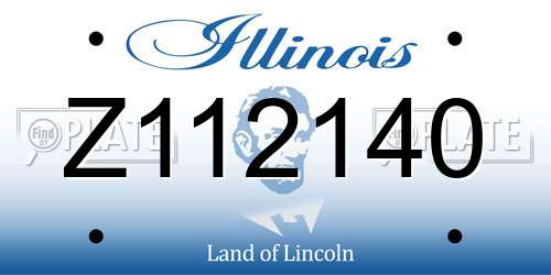 Z112140 Illinois License Plate