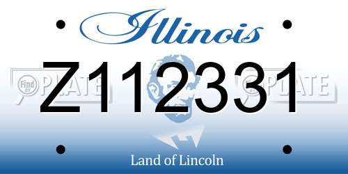 Z112331 Illinois License Plate