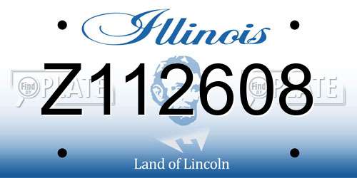 Z112608 Illinois License Plate