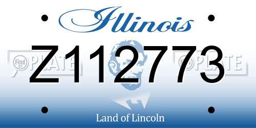 Z112773 Illinois License Plate