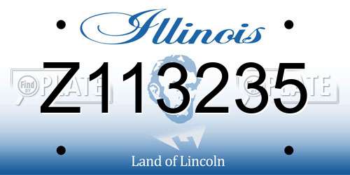 Z113235 Illinois License Plate