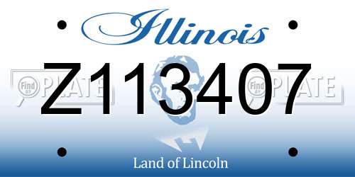 Z113407 Illinois License Plate