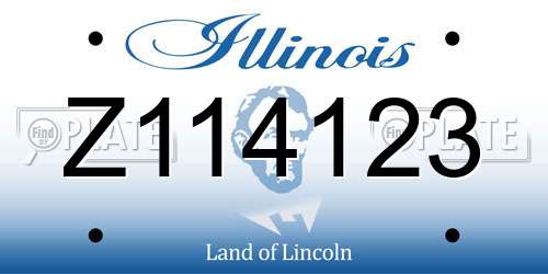 Z114123 Illinois License Plate