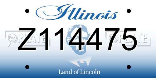 Z114475 Illinois License Plate