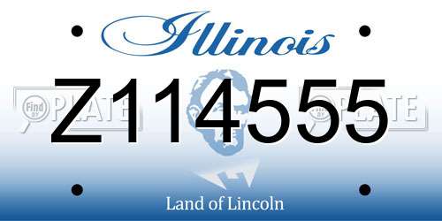 Z114555 Illinois License Plate