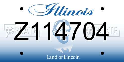 Z114704 Illinois License Plate