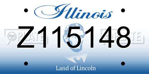 Z115148 Illinois License Plate