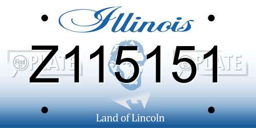 Z115151 Illinois License Plate