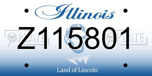 Z115801 Illinois License Plate