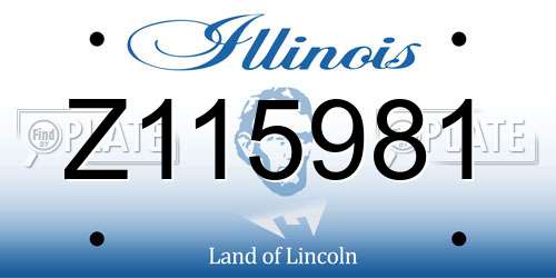 Z115981 Illinois License Plate