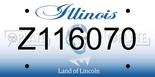 Z116070 Illinois License Plate