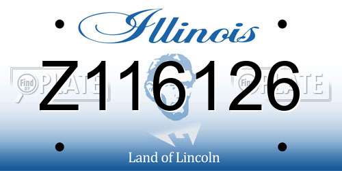 Z116126 Illinois License Plate