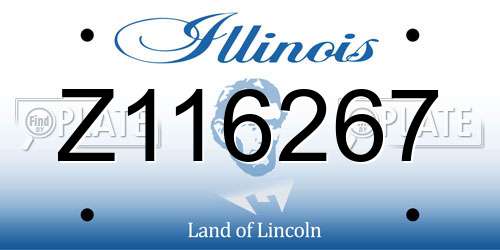 Z116267 Illinois License Plate