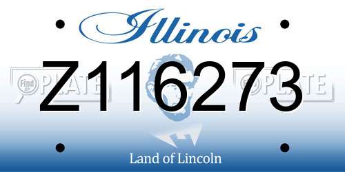 Z116273 Illinois License Plate