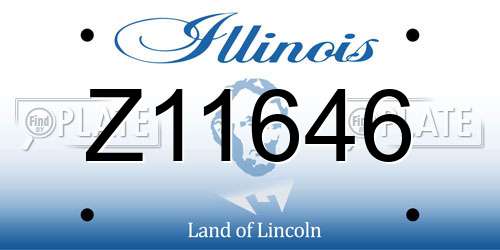 Z11646 Illinois License Plate