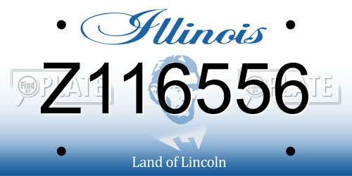 Z116556 Illinois License Plate