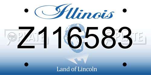 Z116583 Illinois License Plate