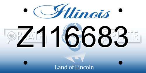 Z116683 Illinois License Plate