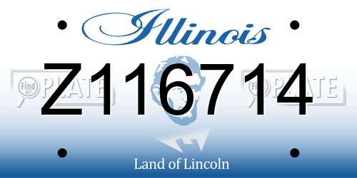 Z116714 Illinois License Plate