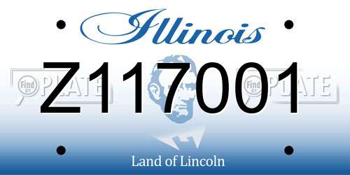 Z117001 Illinois License Plate